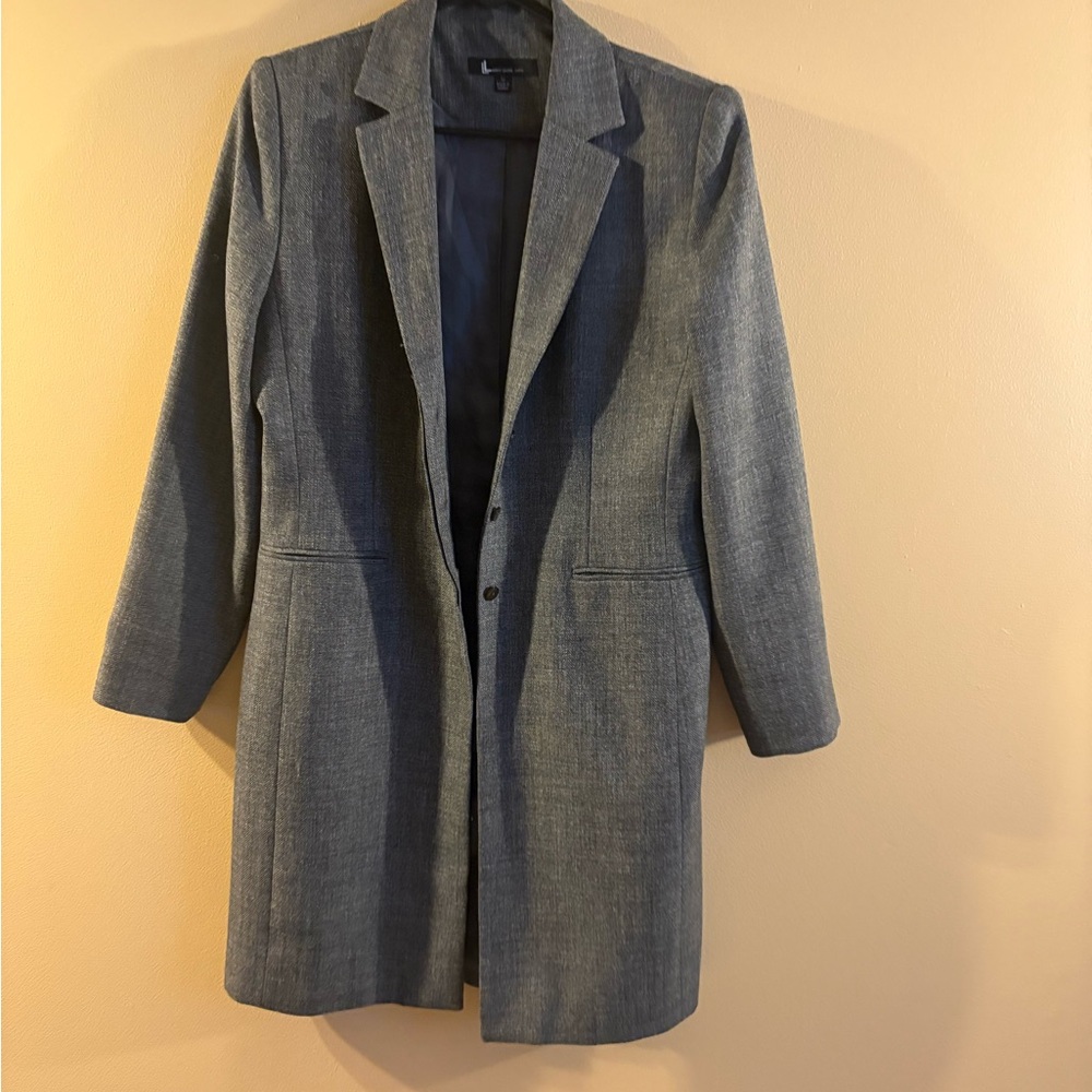 Larry Levine Women's Blue Longline Blazer